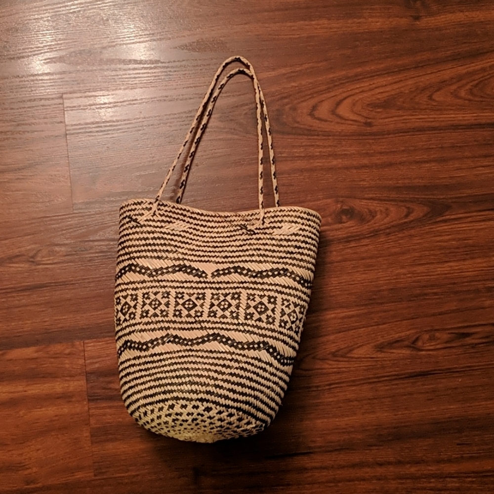 Hand woven basket bag